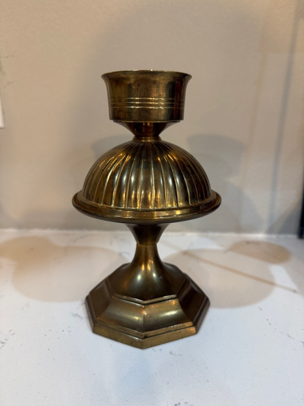 Brass Decorative Candlestick Holder - Antique-Inspired